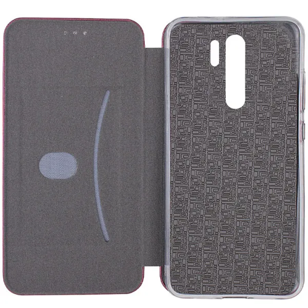 Кожаный чехол-книжка Classy для Xiaomi Redmi 9 — Бордовый — фото 3