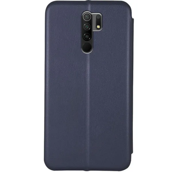 Кожаный чехол-книжка Classy для Xiaomi Redmi 9 — Темно-синий — фото 2
