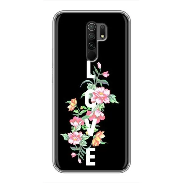 Чохол з принтом «Квіти LOVE» для Xiaomi Redmi 9
