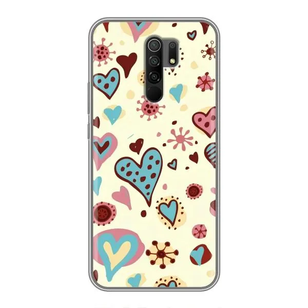 Чохол з принтом «Сердечки» для Xiaomi Redmi 9