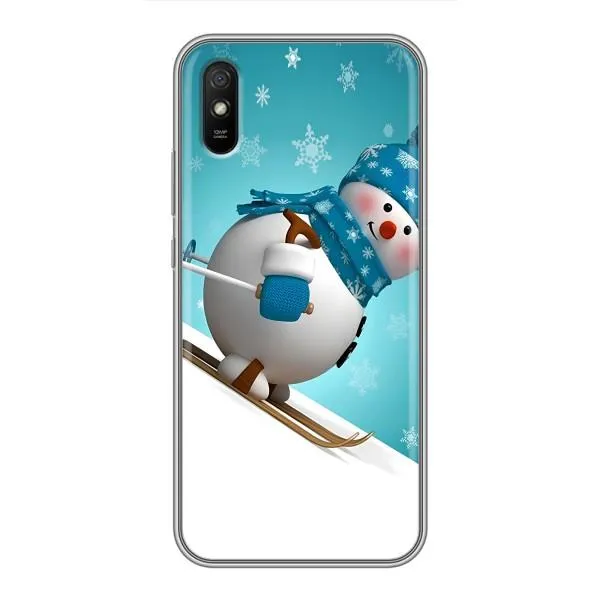 Чехол с принтом «Снеговик на лыжах» для Xiaomi Redmi 9A Чехол с принтом «Снеговик на лыжах» для Xiaomi Redmi 9A