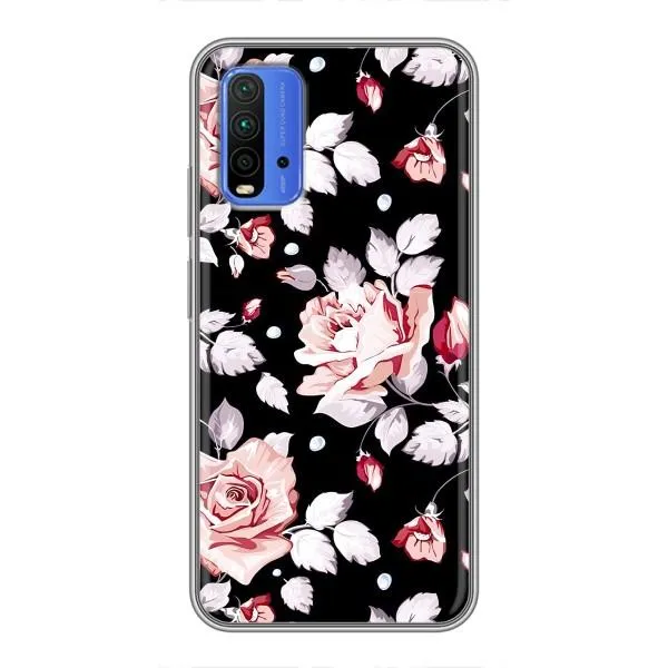 Чехол с принтом «Цветочки на черном» для Xiaomi Redmi 9T