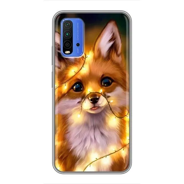Чехол с принтом «Лисичка в гирляндах» для Xiaomi Redmi 9T