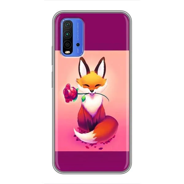 Чехол с принтом «Лисичка с розочкой» для Xiaomi Redmi 9T