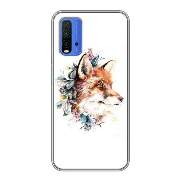 Чехол с принтом «Лисичка в цветочках» для Xiaomi Redmi 9T