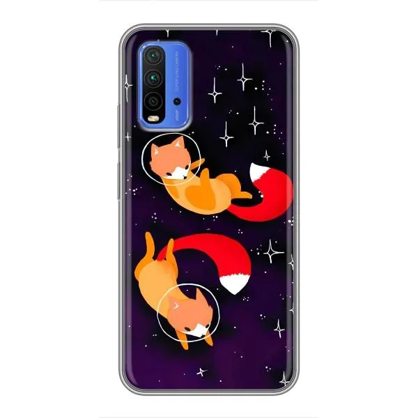 Чехол с принтом «Лисички космонавты» для Xiaomi Redmi 9T