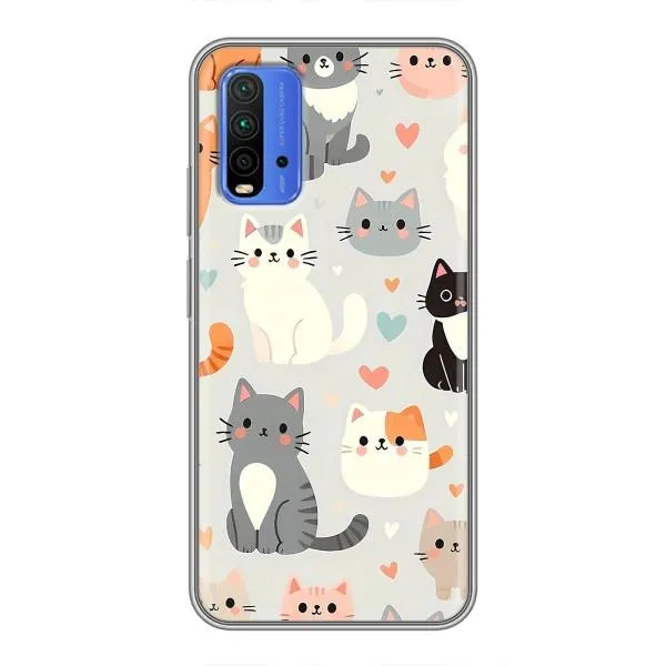 Чехол с принтом «Коллаж котов» для Xiaomi Redmi 9T Чехол с принтом «Коллаж котов» для Xiaomi Redmi 9T