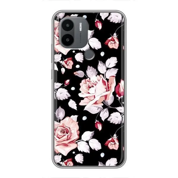 Чехол с принтом «Цветочки на черном» для Xiaomi Redmi A1 Plus