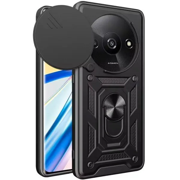 Ударопрочный чехол Camshield Serge Ring для Xiaomi Redmi A3 / A3x — Черный — фото 1 Ударопрочный чехол Camshield Serge Ring для Xiaomi Redmi A3 / A3x — Черный — фото 1