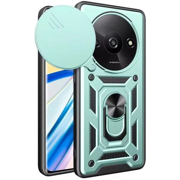 Ударостійкий чохол Camshield Serge Ring для Xiaomi Redmi A3 / A3x — Зелений — фото 4