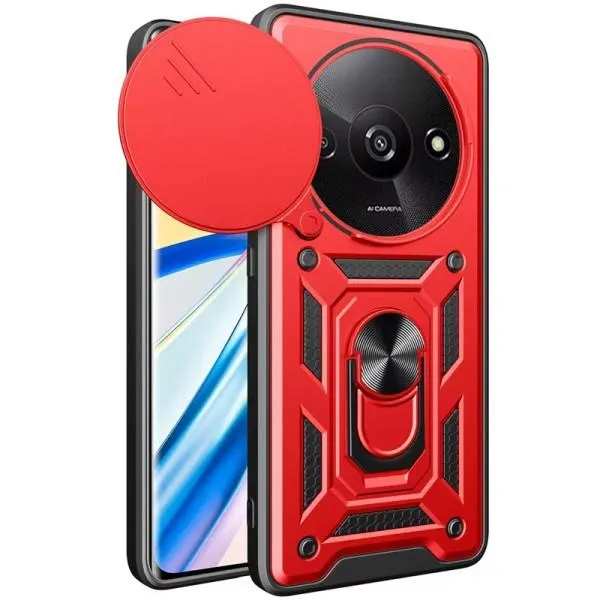Ударопрочный чехол Camshield Serge Ring для Xiaomi Redmi A3 / A3x — Красный — фото 4 Ударопрочный чехол Camshield Serge Ring для Xiaomi Redmi A3 / A3x — Красный — фото 4