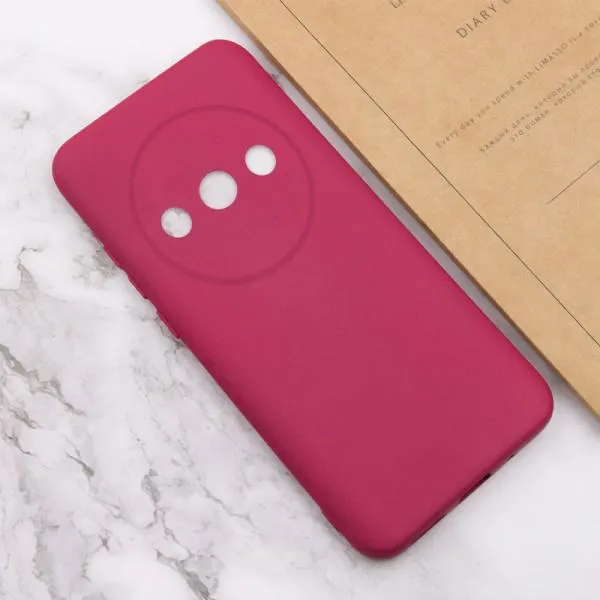 Чехол TPU GETMAN Liquid Silk Full Camera для Xiaomi Redmi A3 — Бордовый — фото 4