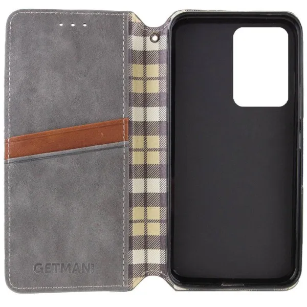 Шкіряний чохол-книжка GETMAN Cubic (PU) для Xiaomi Redmi A5 / Poco C71 — Сірий — фото 3