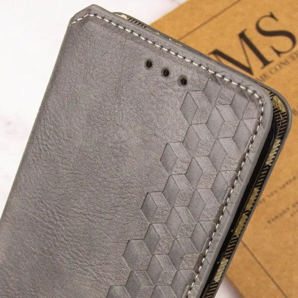 Шкіряний чохол-книжка GETMAN Cubic (PU) для Xiaomi Redmi A5 / Poco C71 — Сірий — фото 4