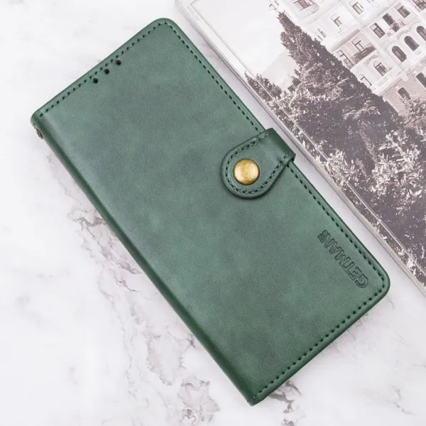 Шкіряний чохол-книжка GETMAN Gallant (PU) для Xiaomi Redmi A5 / Poco C71 — Зелений — фото 4