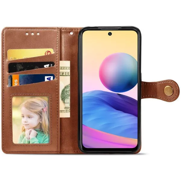 Шкіряний чохол-книжка GETMAN Gallant (PU) для Xiaomi Redmi A5 / Poco C71 — Коричневий — фото 4