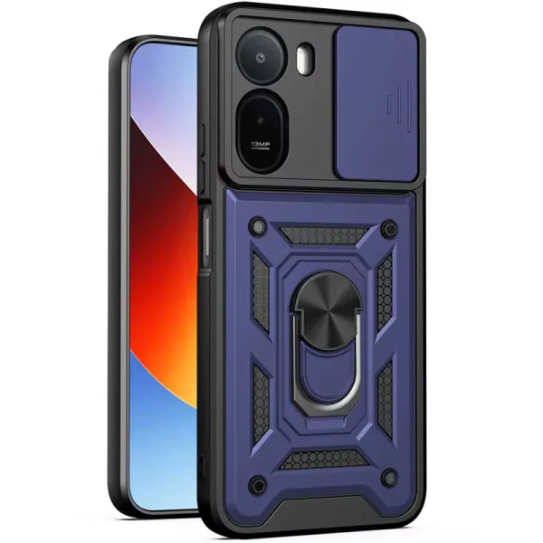 Чехол Ummi Camshield Serge Ring для Xiaomi Redmi A7 Pro 4G / Poco C81 / C81 Pro — Синий