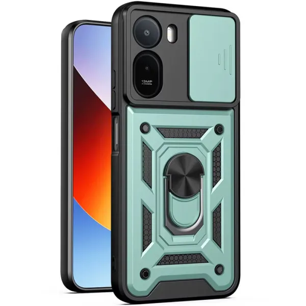 Чехол Ummi Camshield Serge Ring для Xiaomi Redmi A7 Pro 4G / Poco C81 / C81 Pro — Зеленый