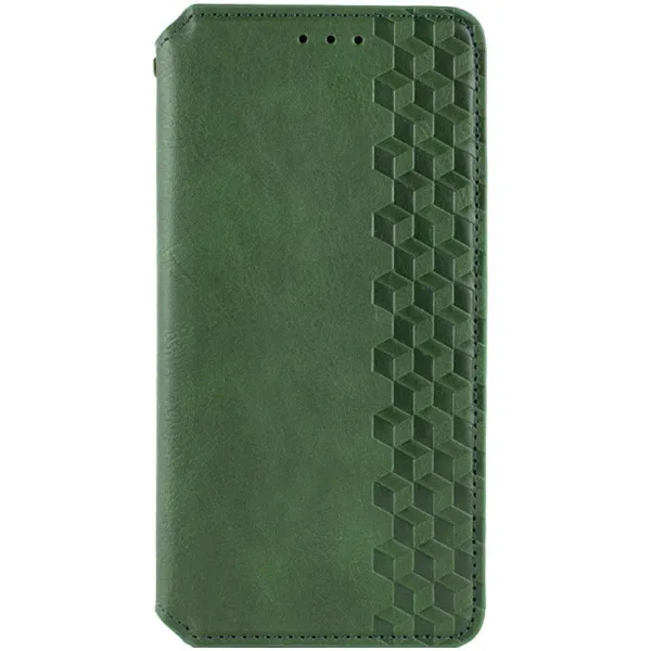 Кожаный чехол-книжка GETMAN Cubic (PU) для Xiaomi Redmi A7 Pro 4G / Poco C81 — Зеленый — фото 1