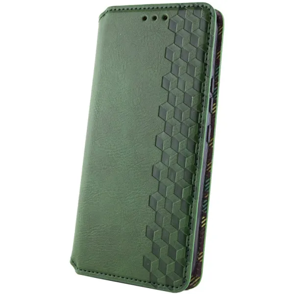 Кожаный чехол-книжка GETMAN Cubic (PU) для Xiaomi Redmi A7 Pro 4G / Poco C81 — Зеленый — фото 2