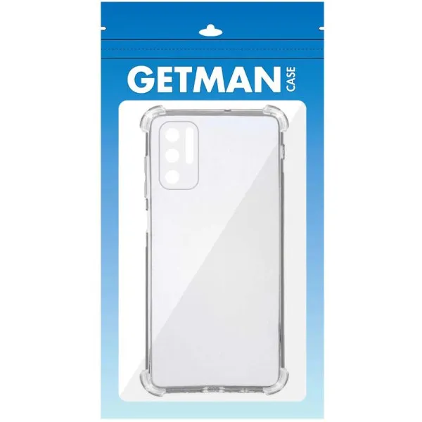 TPU чохол GETMAN Ease logo посилені кути Full Camera для Xiaomi Redmi Note 10 5G / Poco M3 Pro — Прозорий — фото 5