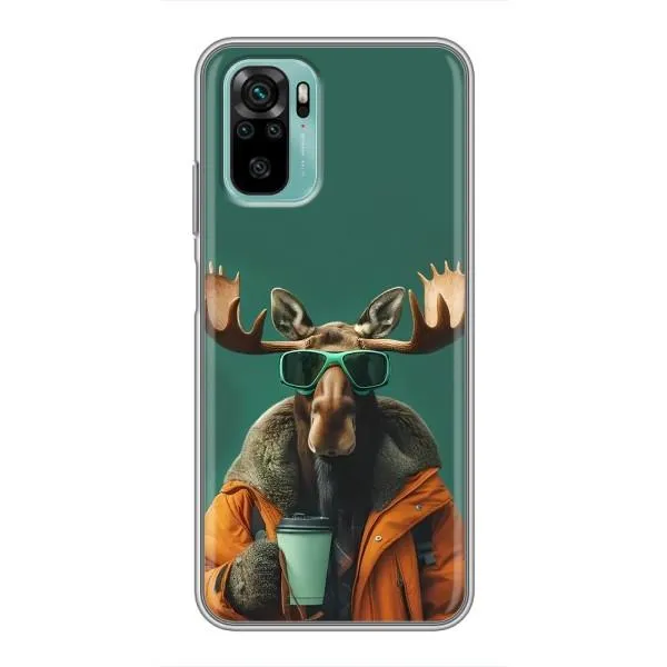 Чехол с принтом «Лось с кофе» для Xiaomi Redmi Note 10 5G Чехол с принтом «Лось с кофе» для Xiaomi Redmi Note 10 5G