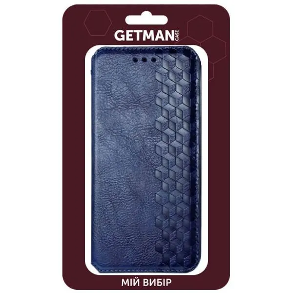 Кожаный чехол-книжка GETMAN Cubic (PU) для Xiaomi Redmi Note 10 Pro / 10 Pro Max — Синий — фото 5