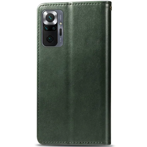 Кожаный чехол-книжка GETMAN Gallant (PU) для Xiaomi Redmi Note 10 Pro / 10 Pro Max — Зеленый — фото 4