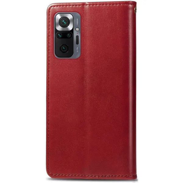 Кожаный чехол-книжка GETMAN Gallant (PU) для Xiaomi Redmi Note 10 Pro / 10 Pro Max — Красный — фото 3