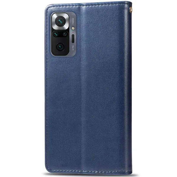 Кожаный чехол-книжка GETMAN Gallant (PU) для Xiaomi Redmi Note 10 Pro / 10 Pro Max — Синий — фото 4