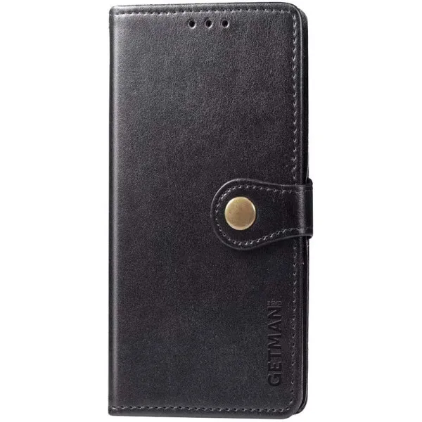 Кожаный чехол-книжка GETMAN Gallant (PU) для Xiaomi Redmi Note 10 Pro / 10 Pro Max — Черный — фото 1