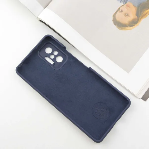 Чехол Silicone Cover Lakshmi Full Camera (AAA) для Xiaomi Redmi Note 10 Pro / 10 Pro Max — Темно-синий — фото 3