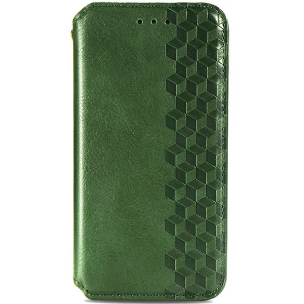 Кожаный чехол-книжка GETMAN Cubic (PU) для Xiaomi Redmi Note 10 Pro / 10 Pro Max — Зеленый — фото 1