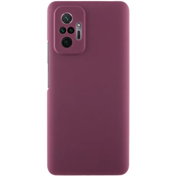 Чехол Silicone Cover Lakshmi Full Camera (AAA) для Xiaomi Redmi Note 10 Pro / 10 Pro Max — Бордовый — фото 1