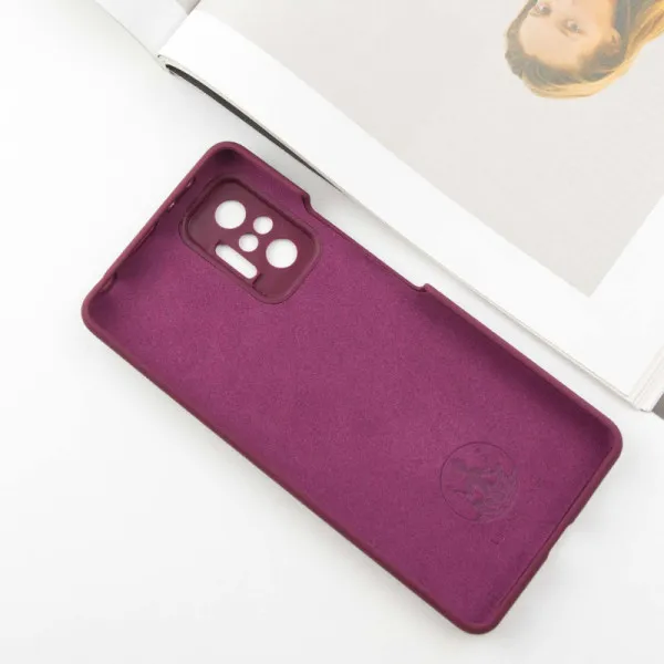 Чехол Silicone Cover Lakshmi Full Camera (AAA) для Xiaomi Redmi Note 10 Pro / 10 Pro Max — Бордовый — фото 3