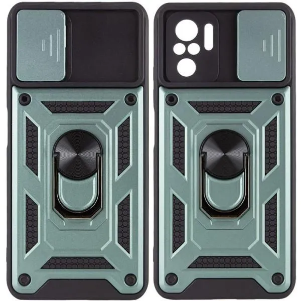 Ударопрочный чехол Camshield Serge Ring для Xiaomi Redmi Note 10 / Note 10s / Poco M5s — Зеленый — фото 1