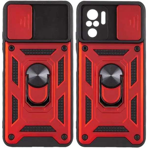 Ударопрочный чехол Camshield Serge Ring для Xiaomi Redmi Note 10 / Note 10s / Poco M5s — Красный — фото 1