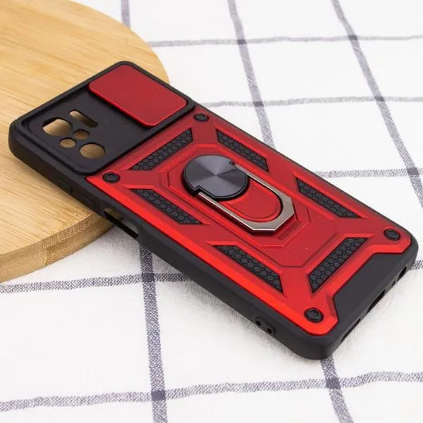 Ударопрочный чехол Camshield Serge Ring для Xiaomi Redmi Note 10 / Note 10s / Poco M5s — Красный — фото 4