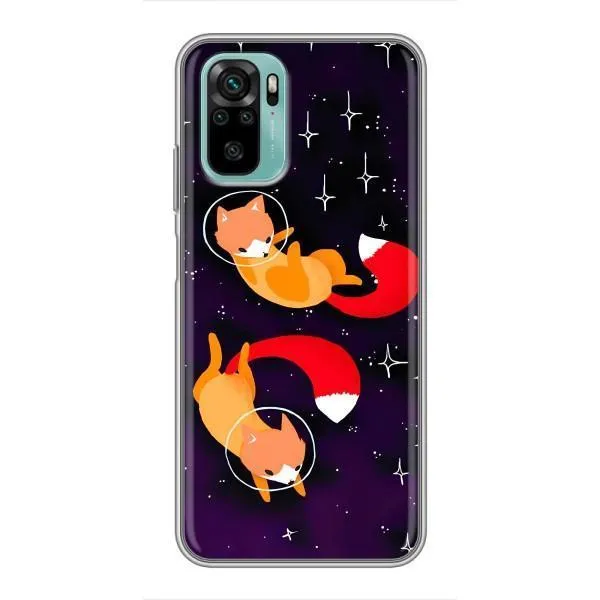 Чехол с принтом «Лисички космонавты» для Xiaomi Redmi Note 10