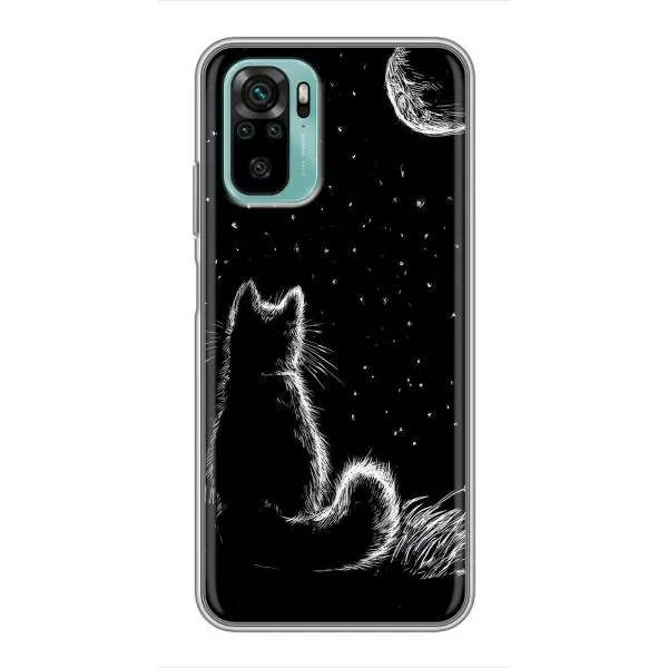 Чехол с принтом «Котик и луна» для Xiaomi Redmi Note 10 Чехол с принтом «Котик и луна» для Xiaomi Redmi Note 10
