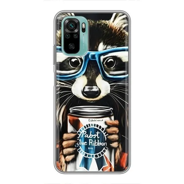 Чехол с принтом «Енот с банкой» для Xiaomi Redmi Note 10