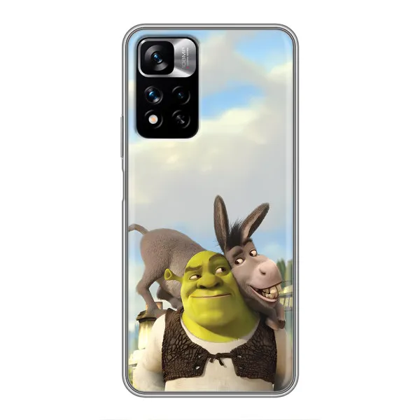 Чехол с принтом «Шрек и Осел» для Xiaomi Redmi Note 11 Pro Plus