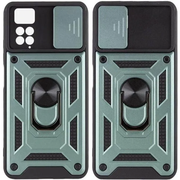 Ударостійкий чохол Camshield Serge Ring для Xiaomi Redmi Note 11 Pro 4G/5G/Note 11E Pro/ 12 Pro 4G — Зелений — фото 1