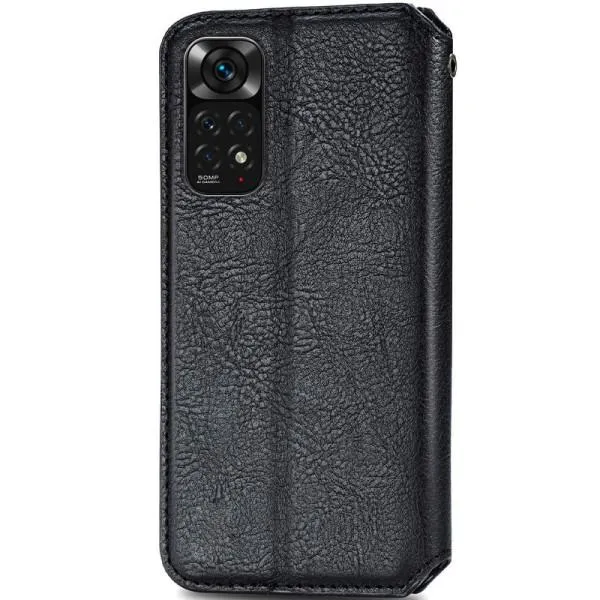 Кожаный чехол-книжка GETMAN Cubic (PU) для Xiaomi Redmi Note 11 Pro 4G/5G / 12 Pro 4G — Черный — фото 2