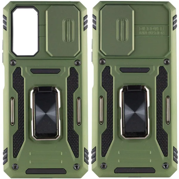 Ударопрочный чехол Camshield Army Ring для Xiaomi Redmi Note 11 Pro 4G/5G / 11E Pro / 12 Pro 4G — Оливковый — фото 1