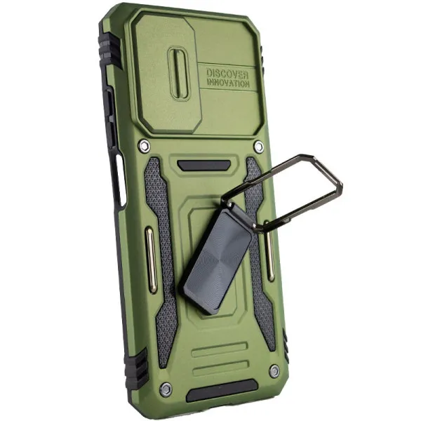 Ударопрочный чехол Camshield Army Ring для Xiaomi Redmi Note 11 Pro 4G/5G / 11E Pro / 12 Pro 4G — Оливковый — фото 4