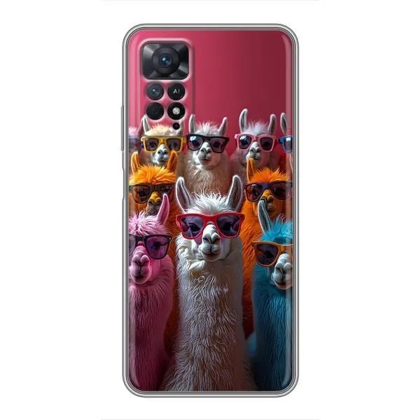 Чехол с принтом «Ламы в очках» для Xiaomi Redmi Note 11 Pro Чехол с принтом «Ламы в очках» для Xiaomi Redmi Note 11 Pro