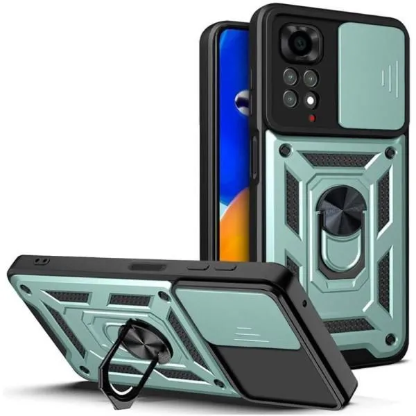 Ударостійкий чохол Camshield Serge Ring для Xiaomi Redmi Note 11 (Global) / Note 11S — Зелений — фото 1