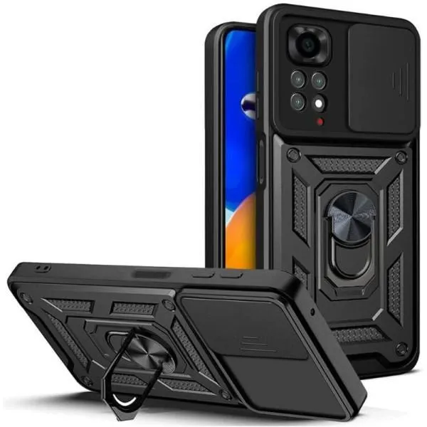 Ударостійкий чохол Camshield Serge Ring для Xiaomi Redmi Note 11 (Global) / Note 11S — Чорний — фото 1