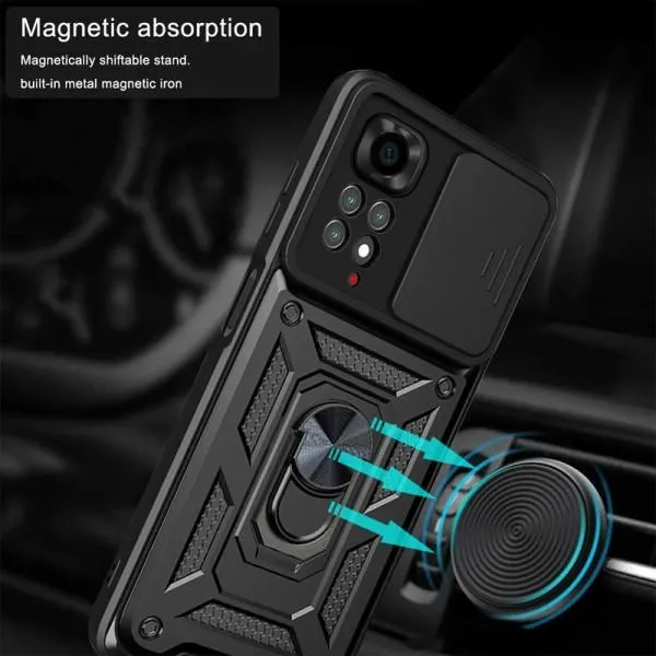 Ударостійкий чохол Camshield Serge Ring для Xiaomi Redmi Note 11 (Global) / Note 11S — Чорний — фото 4